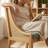 Farmhouse Rustic Side Chair - Durable Solid Wood Dining Chair With Linen Upholstered Seat & Decorative Armrests-661629256
