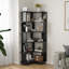 Bibliothèque d'angle à 5 niveaux, bibliothèque en L, étagère de rangement autoportante et présentoir pour salon, bureau, chambre à coucher-122821414
