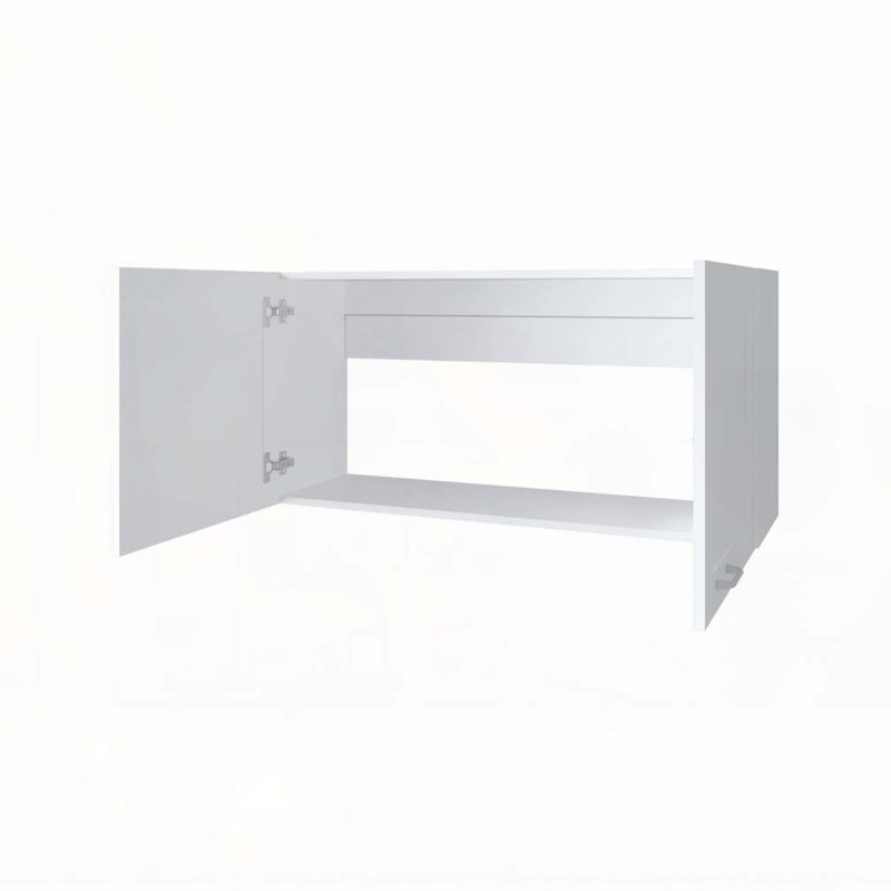 White Kitchen Wall Cabinet with 2 Doors, White