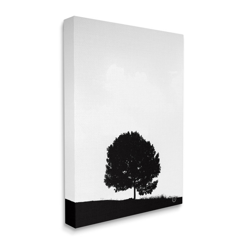 Sycomore minimaliste, silhouette, noir, blanc, photographie sur giclée par Nathan Larson, H 30 po x l 24 po x P 1,5 po