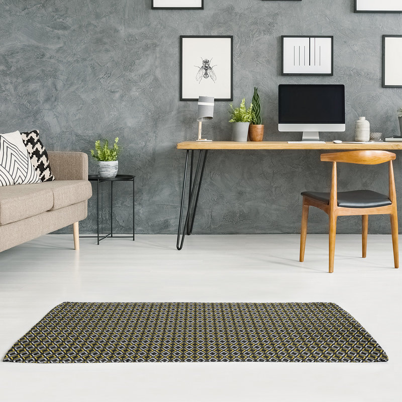 Tapis de losanges à flèches noires classic, Rectangle 2 pi x 3 pi