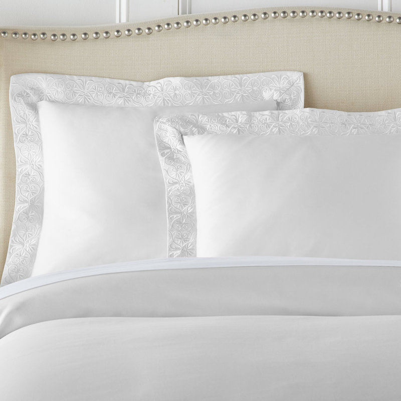 Ariane Duvet Cover Set, White, King Duvet Cover + 2 King Sham