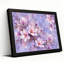 Fleurs de magnolia roses et blanches sur fond violet clair, tableau mural sur toile-921002398