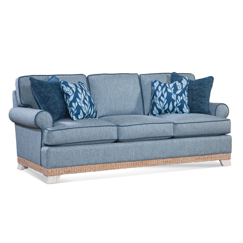 Fairwind Upholstered 90'' Sofa, Light Blue Performance Fabric; 0851-55