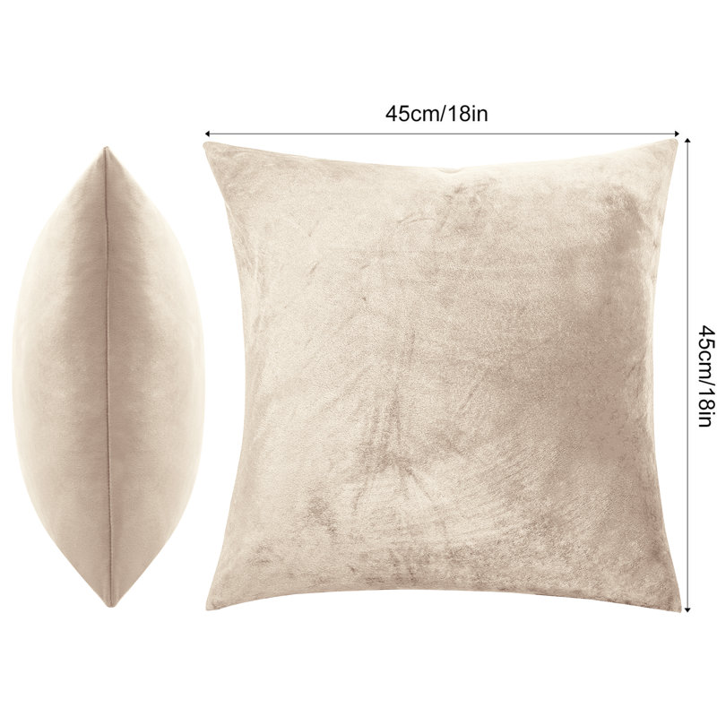 Skrolan Crushed Velvet Scatter Cushion Cover, Beige