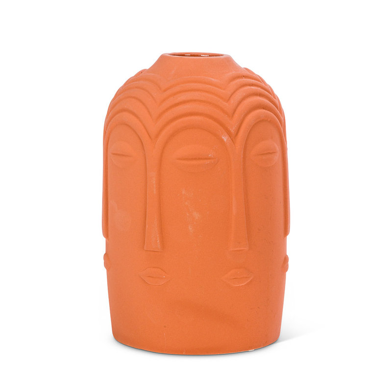 Vase de table en terre cuite, H 8 po x l 4 po x P 4 po