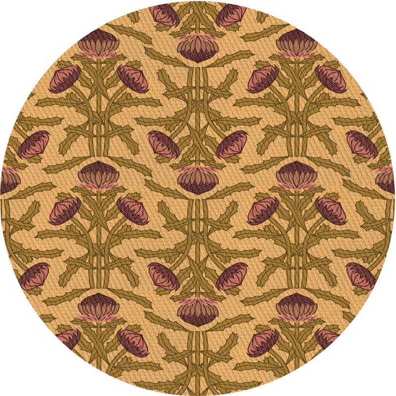Performance Wool Floral Indoor Rug, Round 8'