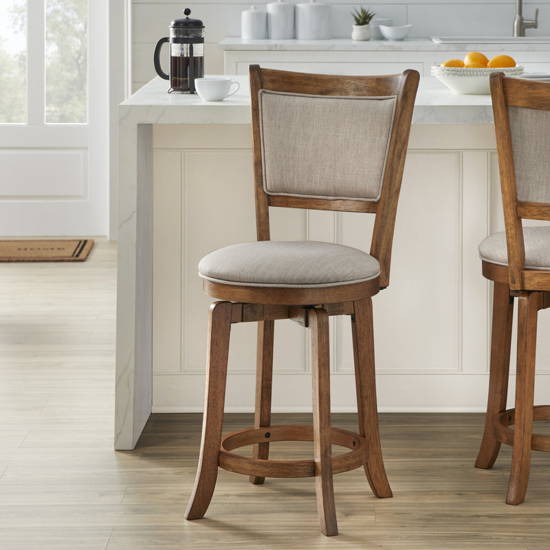 Amelia Swivel Stool, Bar Stool (30" Seat Height), Antique Brown