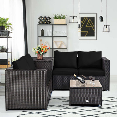 Margriete 4 Piece Sofa Seating Group with Cushions