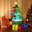 Père Noël gonflable illuminé 7,7 pi avec sac-cadeau grimpant sur un arbre de Noël