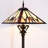 Mission Style Tiffany Floor Lamp With Stained Glass Shade, Pull Chain Switch, And Resin Base For Living Room Or Reading Nook