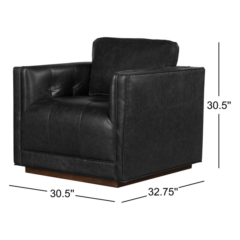 Kiera Swivel Chair, Sonoma Black Genuine Leather