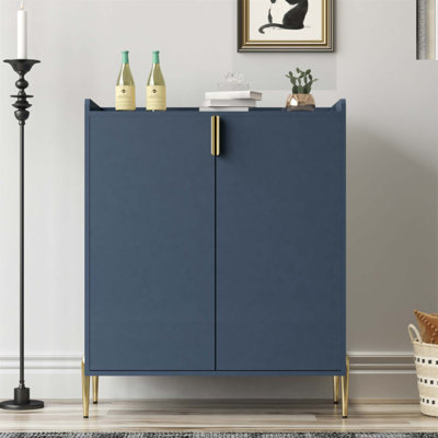 Armoire de bar à vin 2 portes avec support à vin, tablette réglable et charnières à fermeture douce pour les salles à manger et les salons modernes
