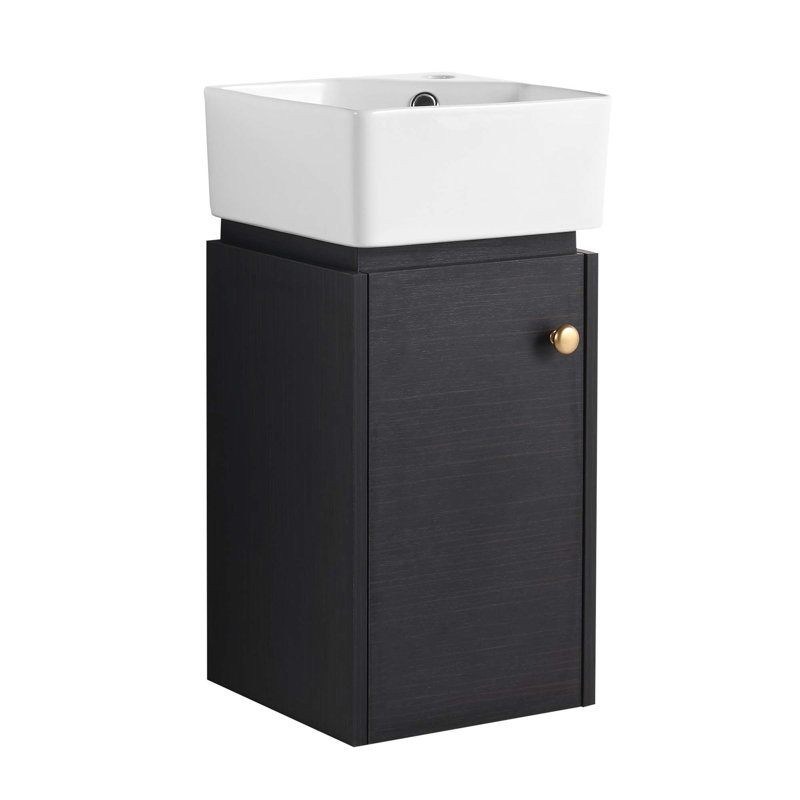 Meuble-lavabo avec lavabo 12 po pour petite salle de bain, meuble-lavabo avec porte à fermeture douce, petit meuble-lavabo avec lavabo