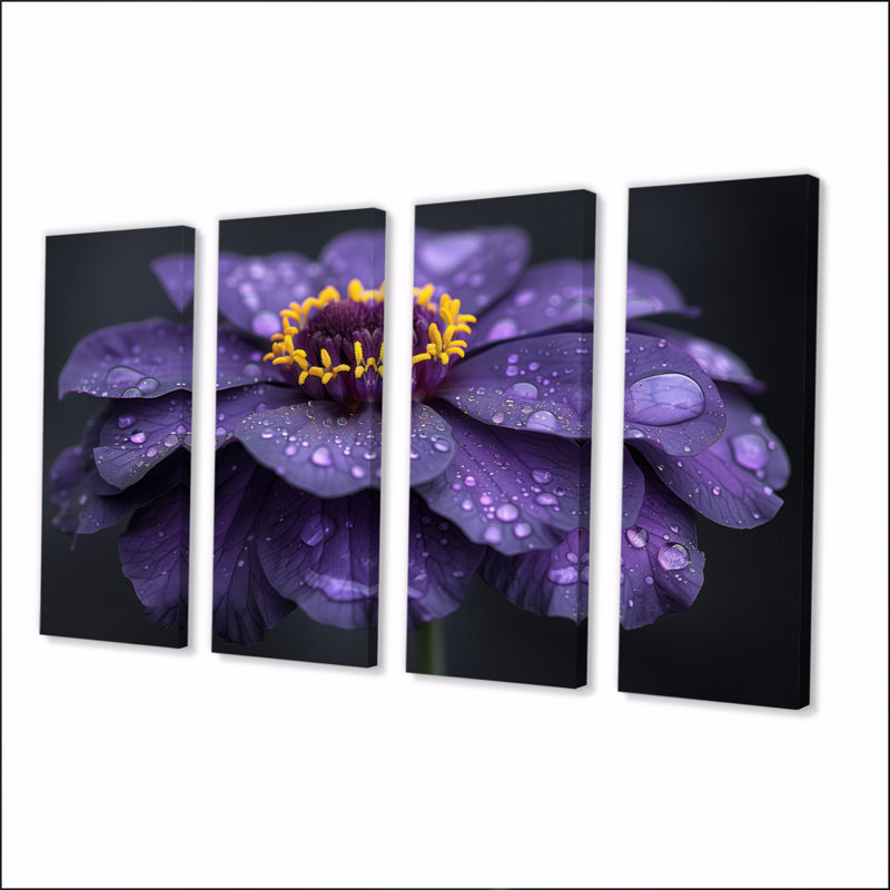 Mauve, jaune, fragiles, souci, pétales de souci, ensemble de reproductions d'art mural, 32" H x  64" W