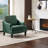 31" W Linen Sloping Handrail Small Bedroom Chairs Mid Century Modern Accent Chair -470367117
