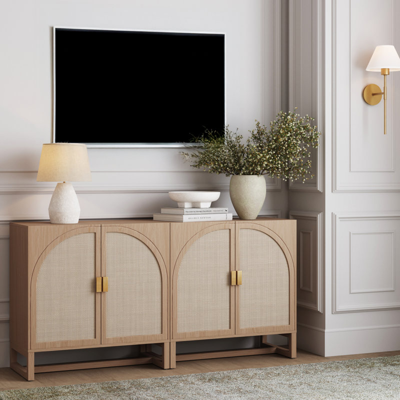 Wood Storage Cabinet Or TV Stand, Raw Oak