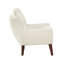 Chaise d'appoint en chenille beige avec pieds en bois massif et coussins réversibles-134537606