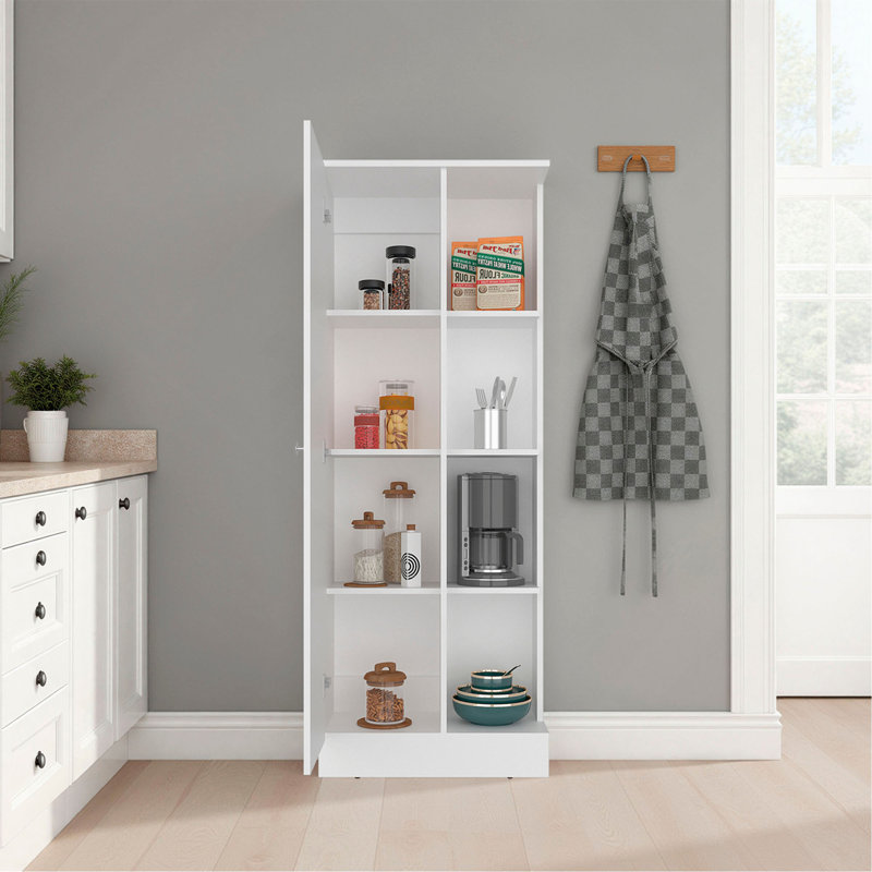Armoire de cuisine avec 3 tablettes et 2 compartiments fermés
