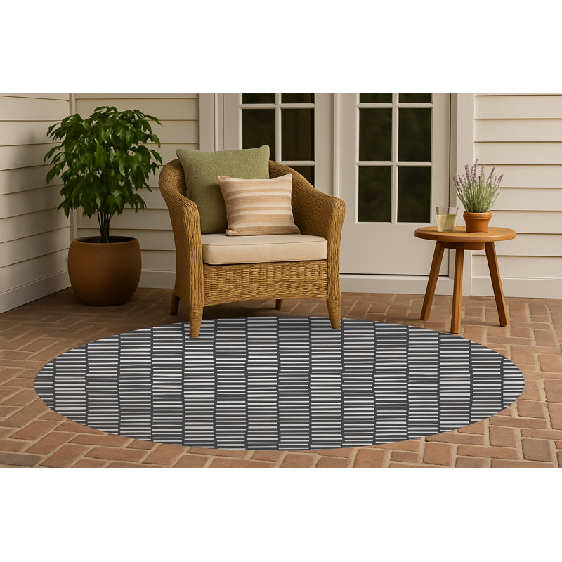 Tapis d'extérieur antidérapant Flat Attack, Rond 5 pi