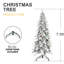 Arbre de Noël en forme de pe 7,5 pi, 1424 pointes, conception mince, support en métal stable, branches réalistes à charnières hivernales, esthétique enneigée