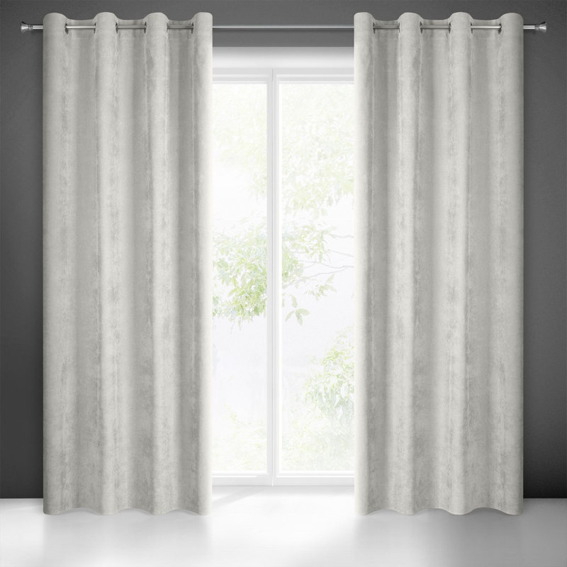 Heido Eyelet Blackout Curtain, Grey