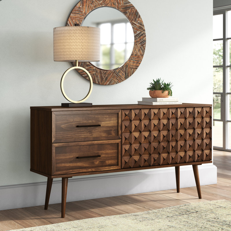 Buffet en bois massif 58 po Roisin, Brun