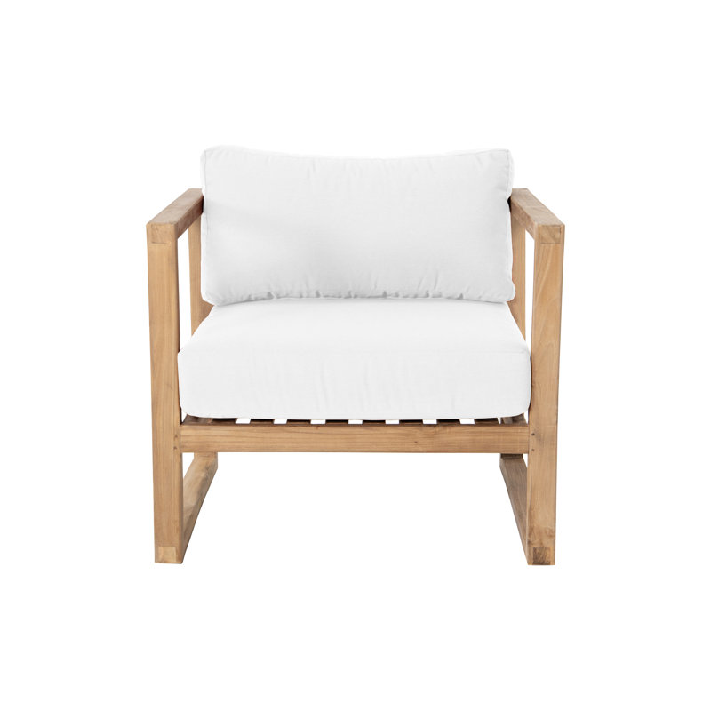Outdoor 8 - Piece Teak Conversation Set, White