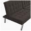 Canapé-lit futon convertible civil, structure en bois, revêtement imitation lin, 173 cm L x 83,5 cm P x 82 cm H