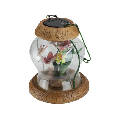 Lanterne de jardin d'extérieur à énergie solaire 7 "à DEL avec fleurs