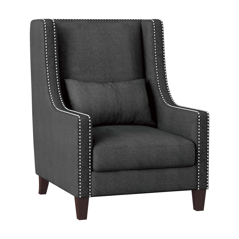 Chaise d'appoint polyvalente en polyester avec garniture cloutée et quatre pieds, idéale pour les occasions multiples et les styles de décoration