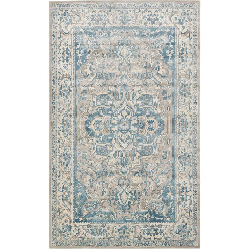 Ikat Indoor Rug, Rectangle 5' x 8'