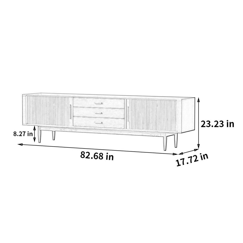 Cabinet audiovisuel simple, Noir/Noyer clair