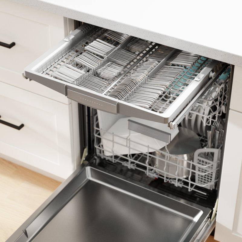 24" White Built-In Smart Dishwasher with Stainless Steel Tub