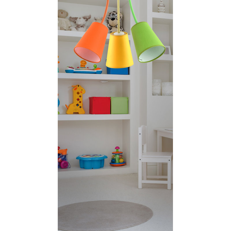 Habibah 3 - Light Cluster Pendant, White, Orange/Yellow/Green
