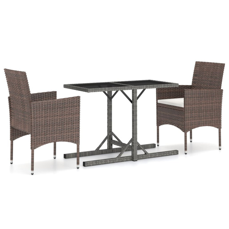 Dining Set Brown, Cream White, Anthracite, Anthracite/Brown