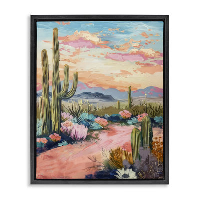  Pink Desert Sunset Canvas Wall Art by LSR Design Studio