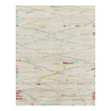 Rug & Kilim’S Modern Moroccan-Inspired Rug In Ivory, Gray, And Teal Abstract Pattern