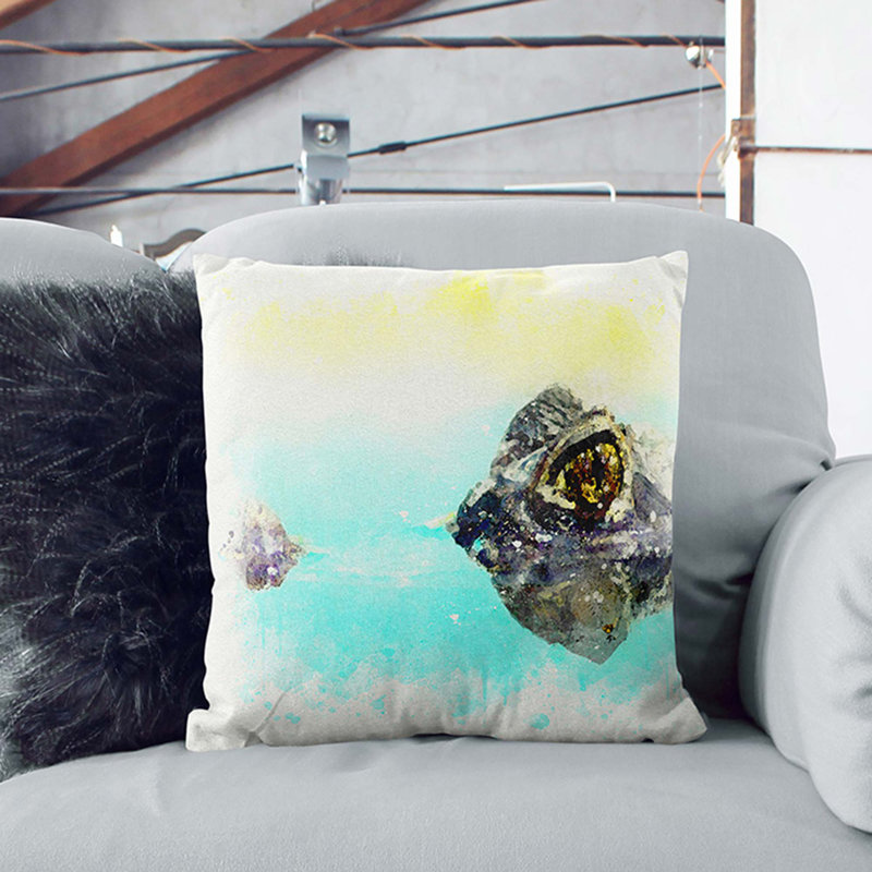 Peering Crocodile DBL Cushion with Filling, 55cm H x 55cm W x 20cm D