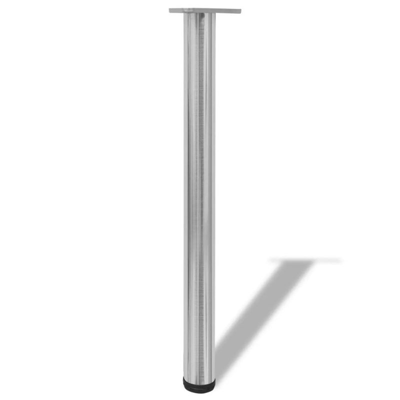 Table Leg, 28in H x 2.4in W x 2.4in D, Brushed Nickel