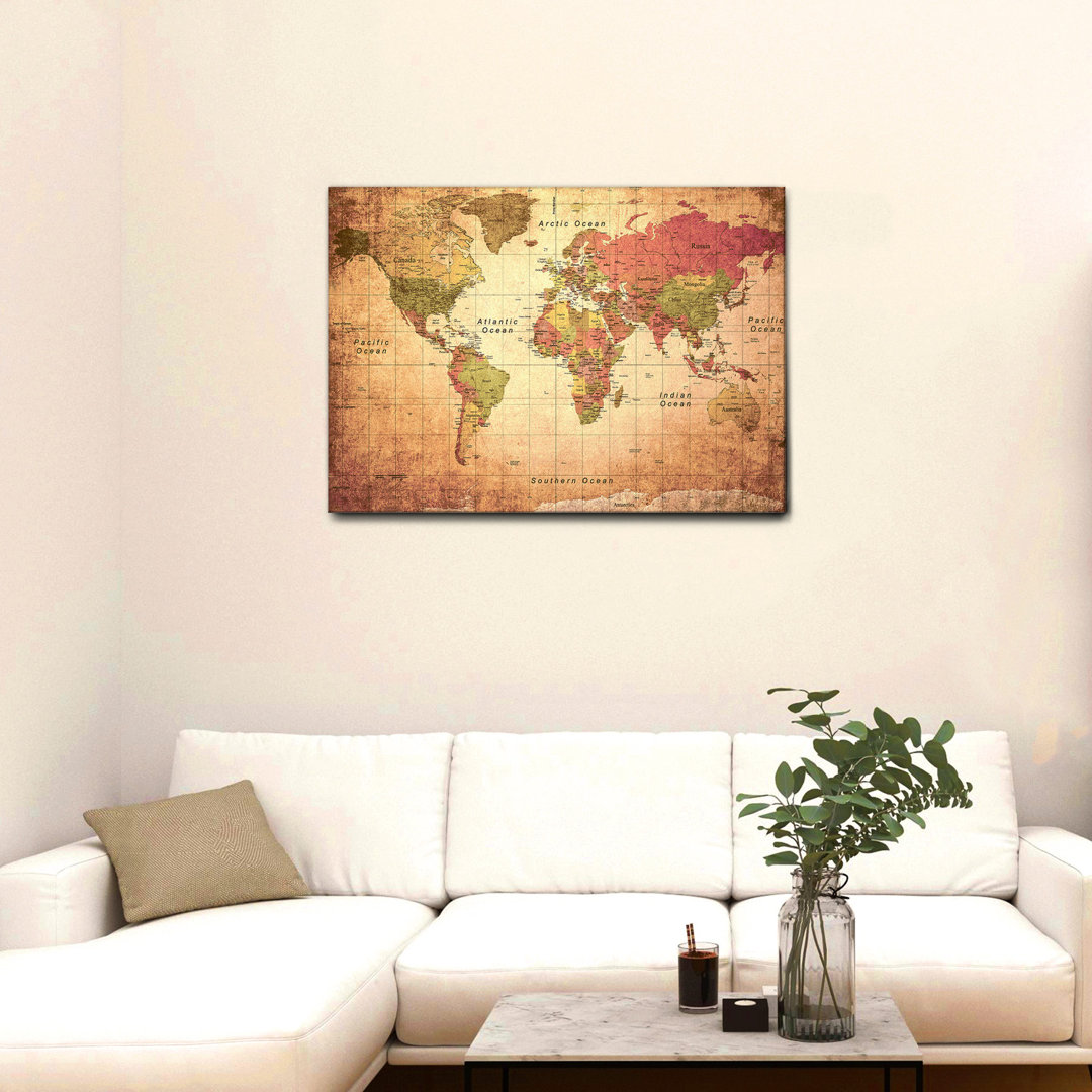 Leinwandbild Ancient World Map von Giallobus