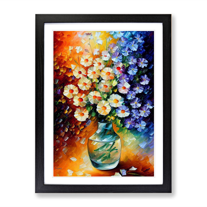 Vase Of Flowers No.4 - Wall Art, Black Framed Paper, 36cm H x 27cm W