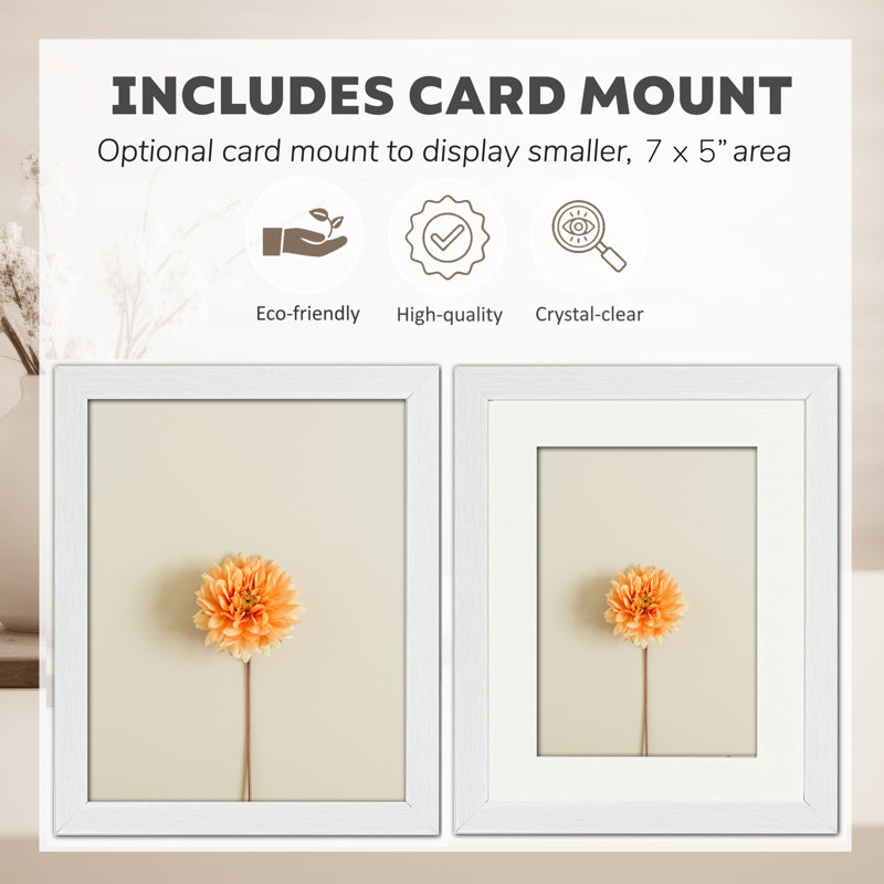 Picture Frame with Mat, White