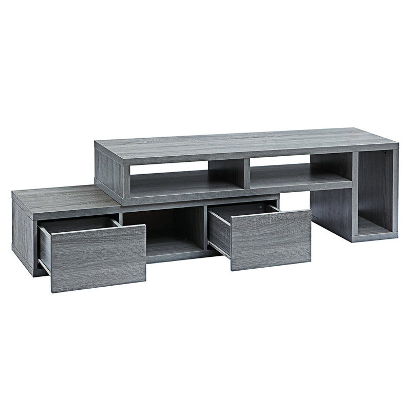 Adjustable Tv Stand Console, Tv Table, Expandable Accent Tv Stand With 2 Storage Drawers