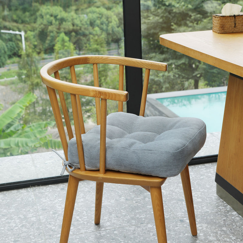 16.5-inch  Dining Chair Cushion, Light Gray Polypropylene/Olefin