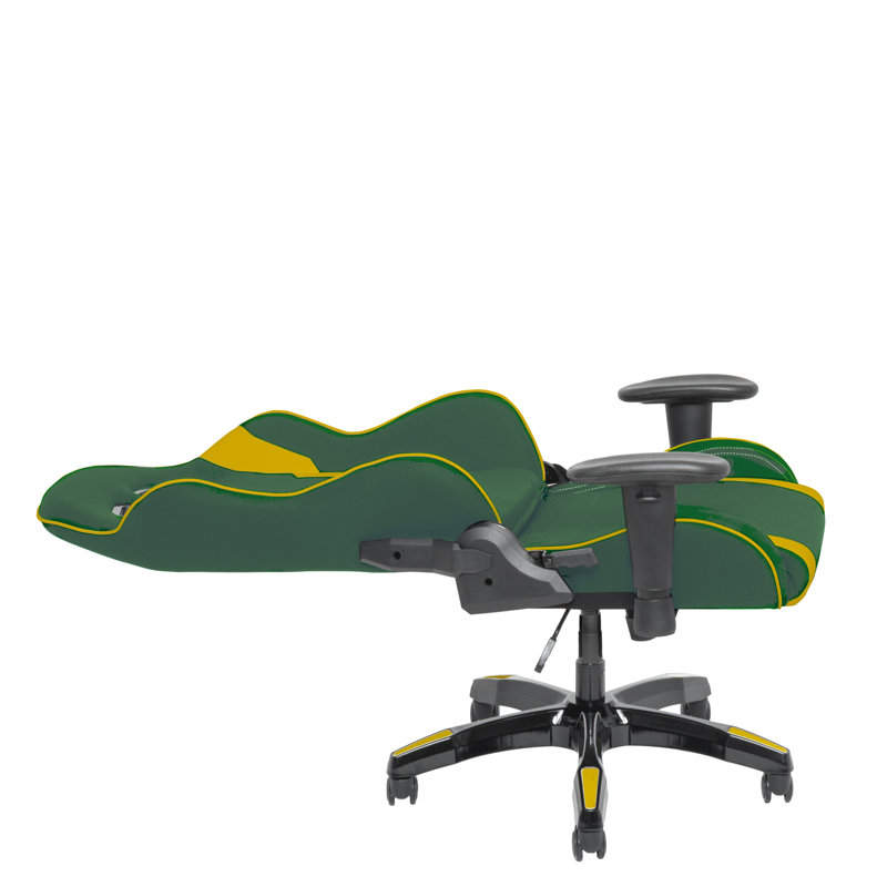 Fauteuil de jeu ergonomique à dossier haut, Vert/jaune