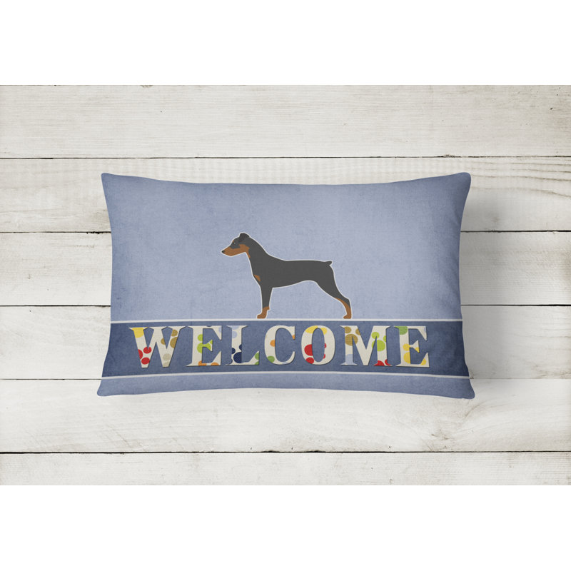  German Pinscher Welcome Lumbar Pillow