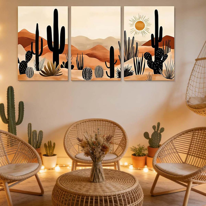 3 Piece Wrapped Canvas Print, 40 cm H x 90 cm W