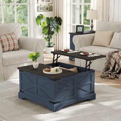 Jareal Coffee Table,Farmhouse Lift Top Coffee Table,Square Coffee Table with Storage for Living Room