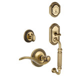 Newport Handleset with Single Cylinder Deadbolt and Door and Rosette